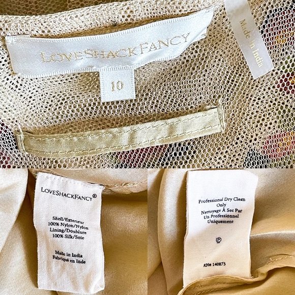 LoveShackFancy Arianna Gown Maxi Tulle Embroidered Champagne 10 EUC - Picture 5 of 11